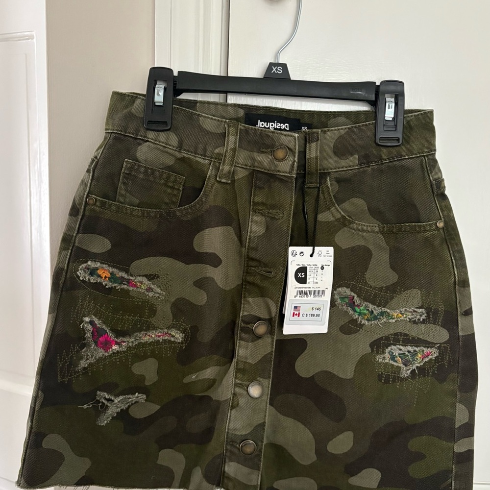 Mi Olive Camouflage Mini Skirt